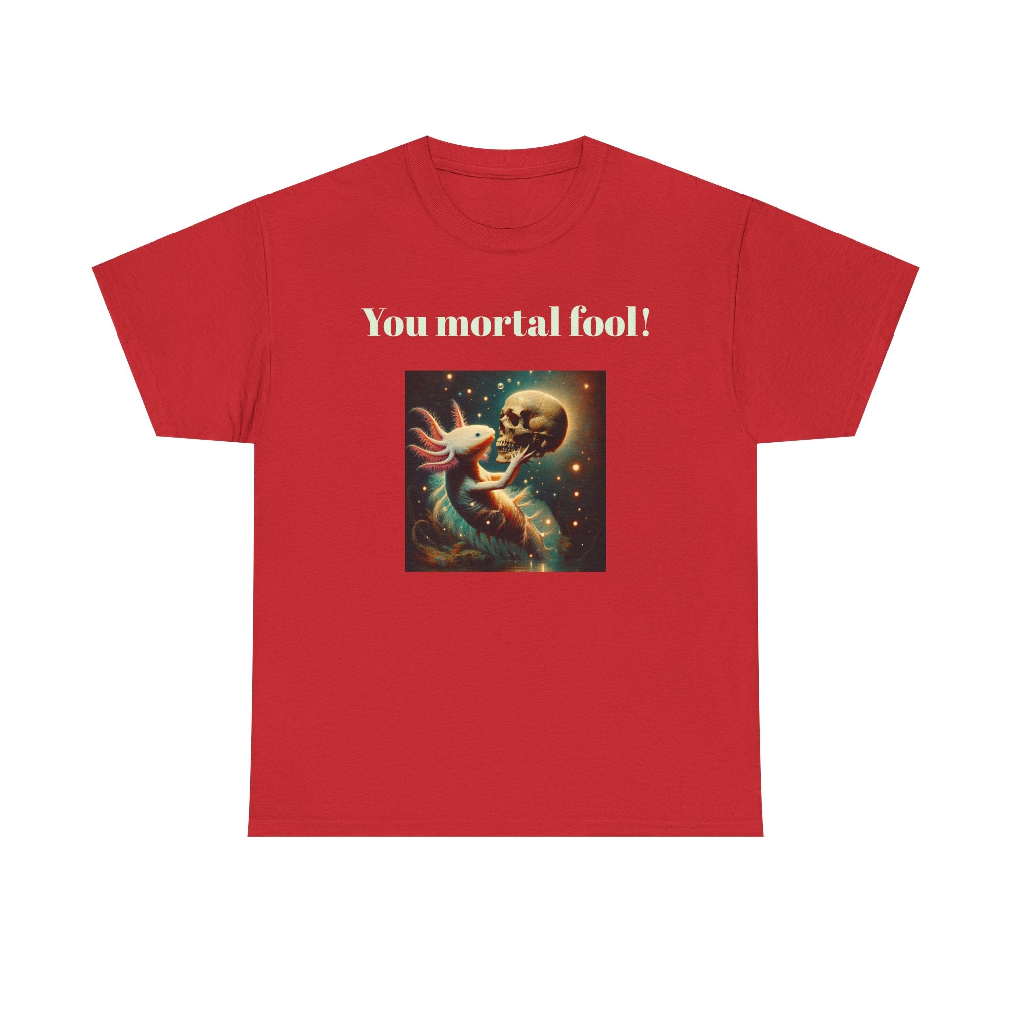 Wise Axolotl Unisex Heavy Cotton Tee, Humor Apparel, Animal Lover Gift, Casual Wear, Summer Tee, Meme Shirt