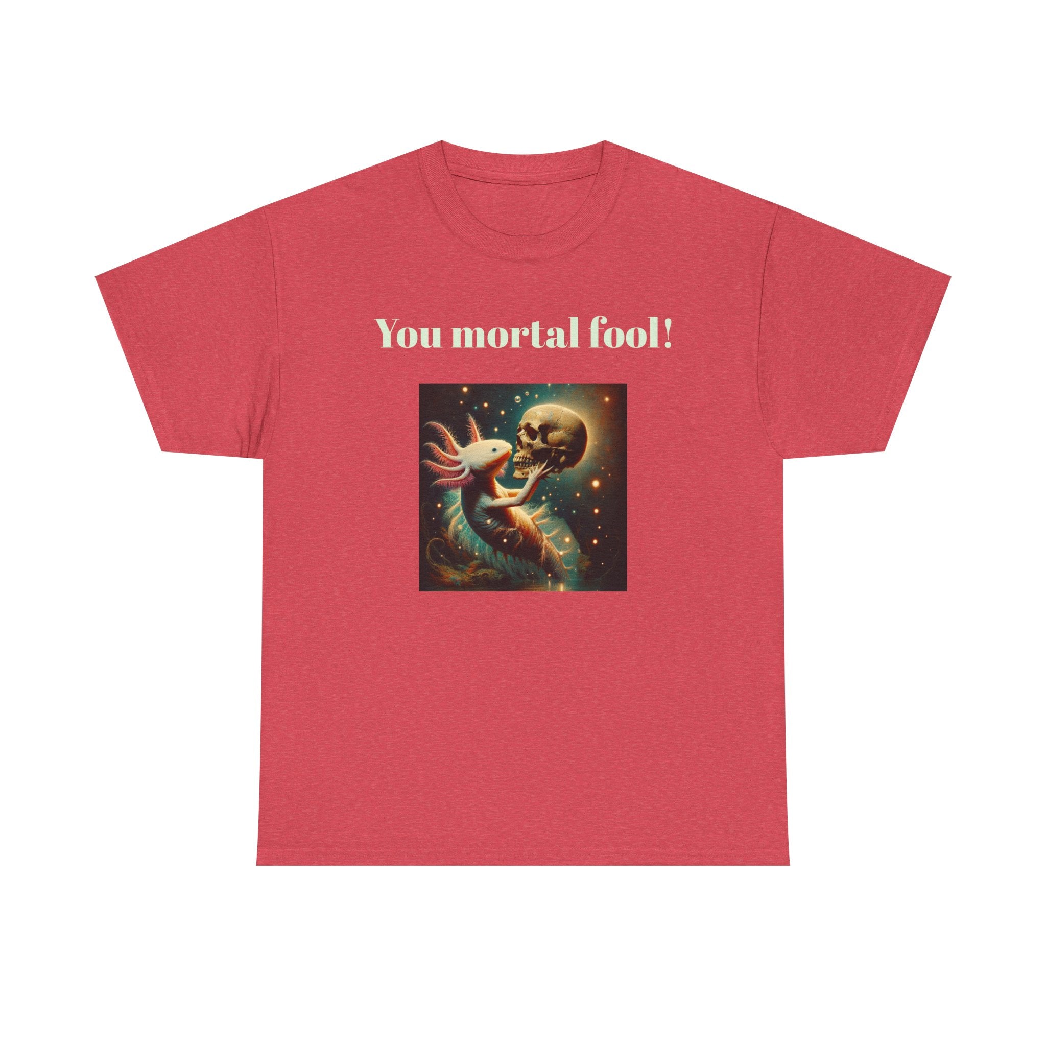 Wise Axolotl Unisex Heavy Cotton Tee, Humor Apparel, Animal Lover Gift, Casual Wear, Summer Tee, Meme Shirt