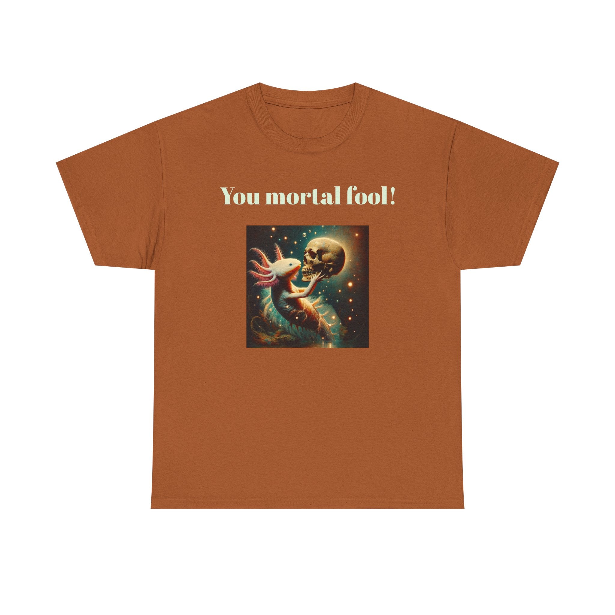 Wise Axolotl Unisex Heavy Cotton Tee, Humor Apparel, Animal Lover Gift, Casual Wear, Summer Tee, Meme Shirt