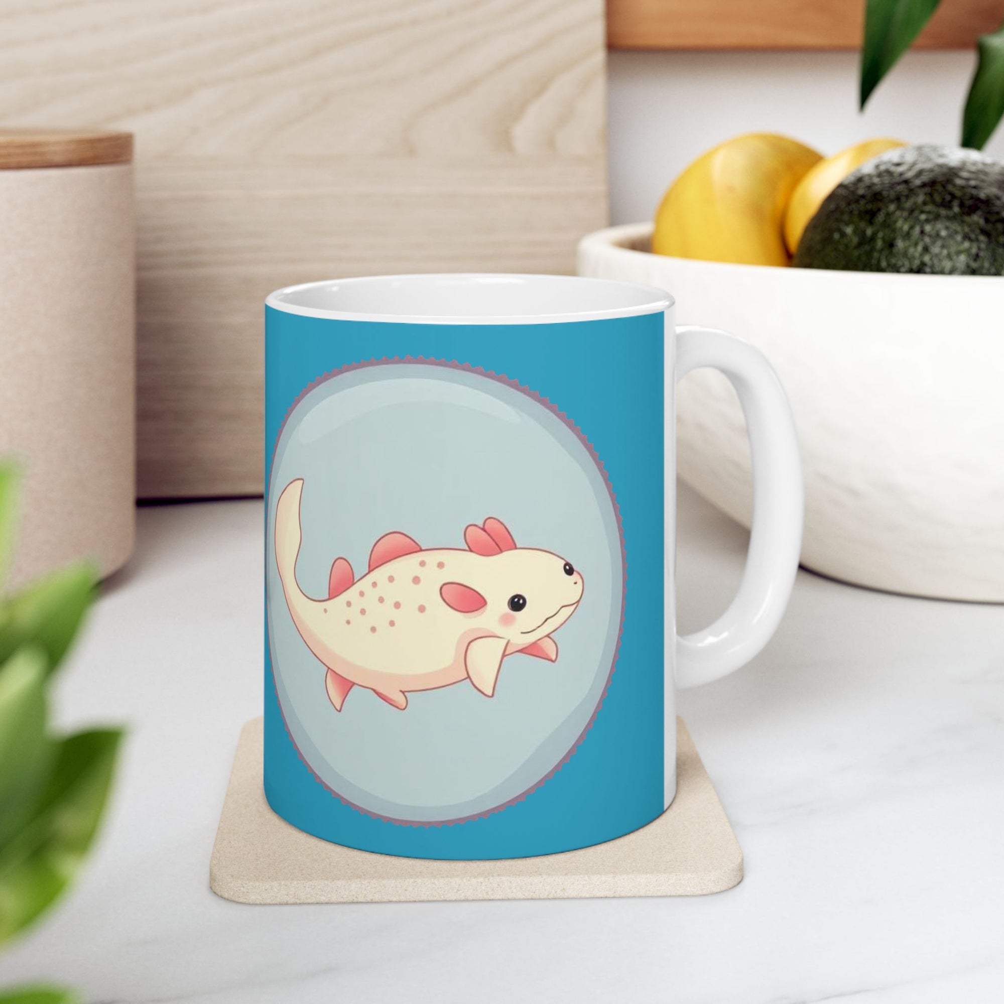 Cute Axolotl Ceramic Mug | Fun Gift for Animal Lovers, Coffee Mug, Unique Tea Cup, Quirky Kitchen Decor, Birthday Present