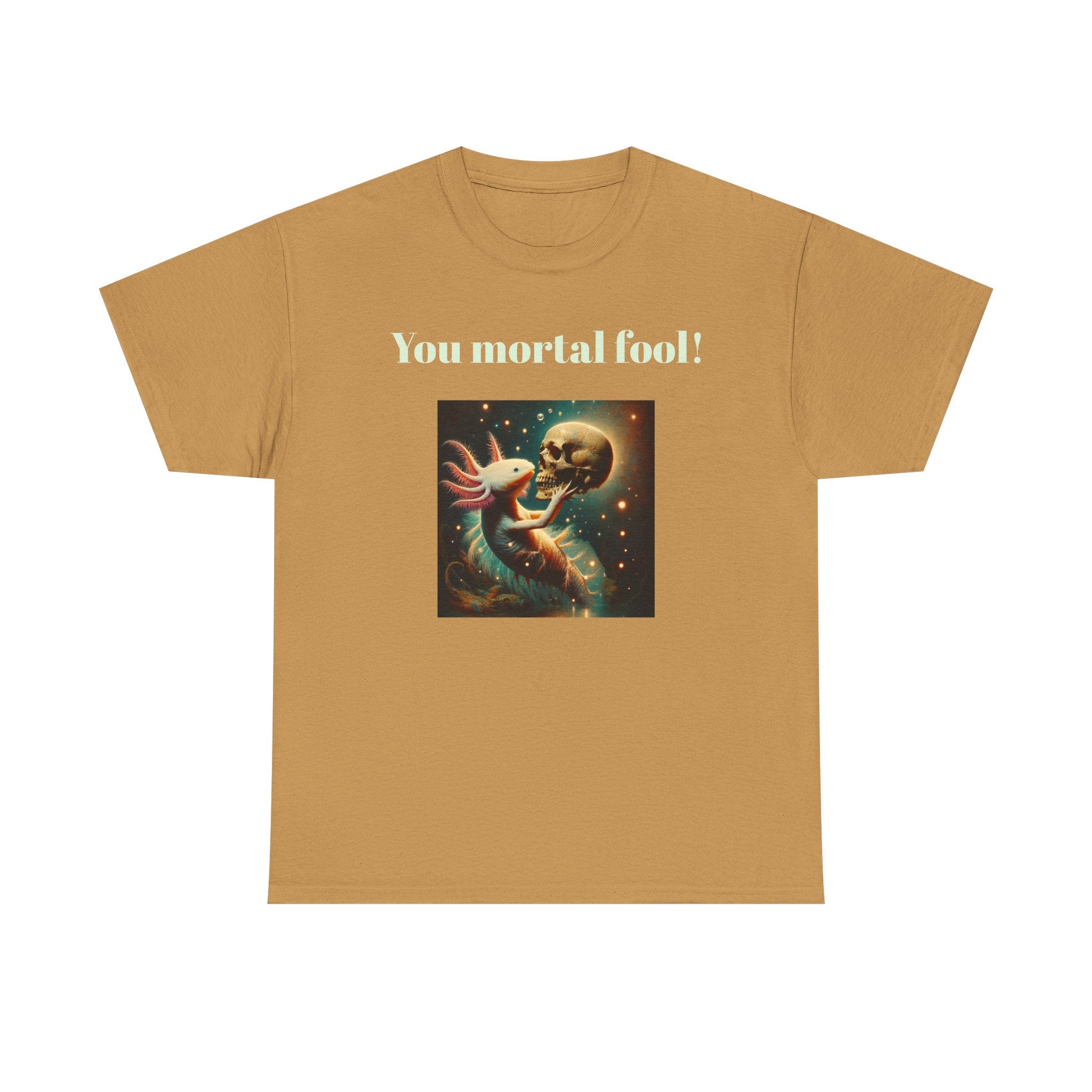 Wise Axolotl Unisex Heavy Cotton Tee, Humor Apparel, Animal Lover Gift, Casual Wear, Summer Tee, Meme Shirt