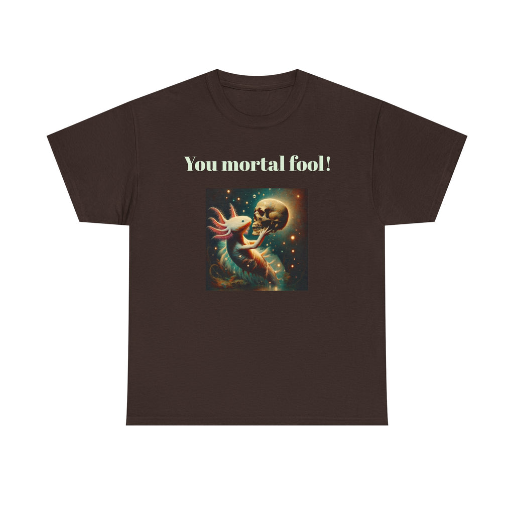 Wise Axolotl Unisex Heavy Cotton Tee, Humor Apparel, Animal Lover Gift, Casual Wear, Summer Tee, Meme Shirt