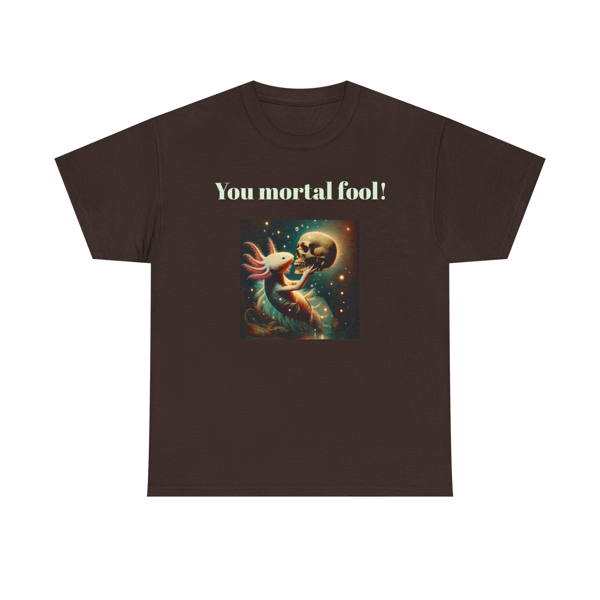 Wise Axolotl Unisex Heavy Cotton Tee, Humor Apparel, Animal Lover Gift, Casual Wear, Summer Tee, Meme Shirt