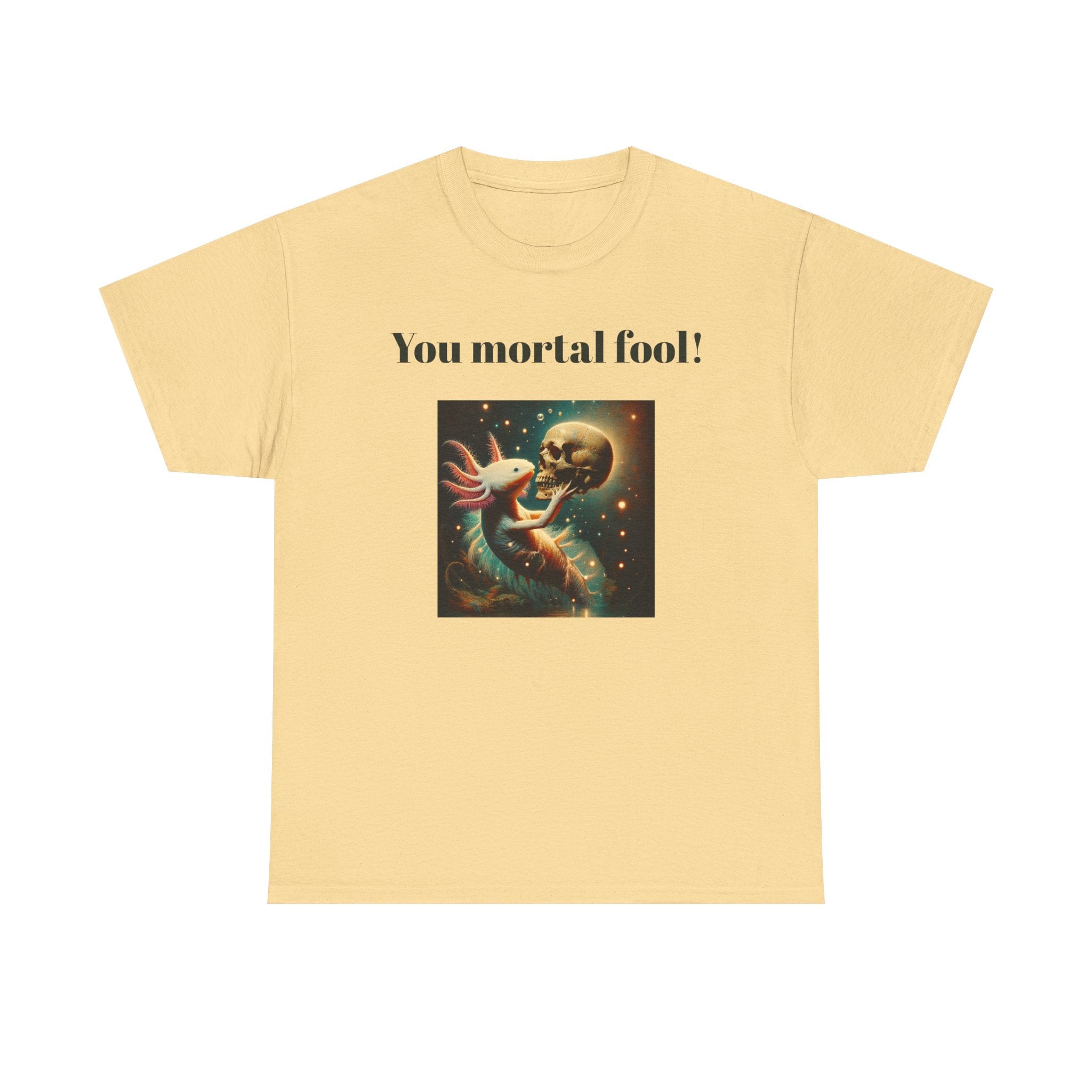 Wise Axolotl Unisex Heavy Cotton Tee, Humor Apparel, Animal Lover Gift, Casual Wear, Summer Tee, Meme Shirt
