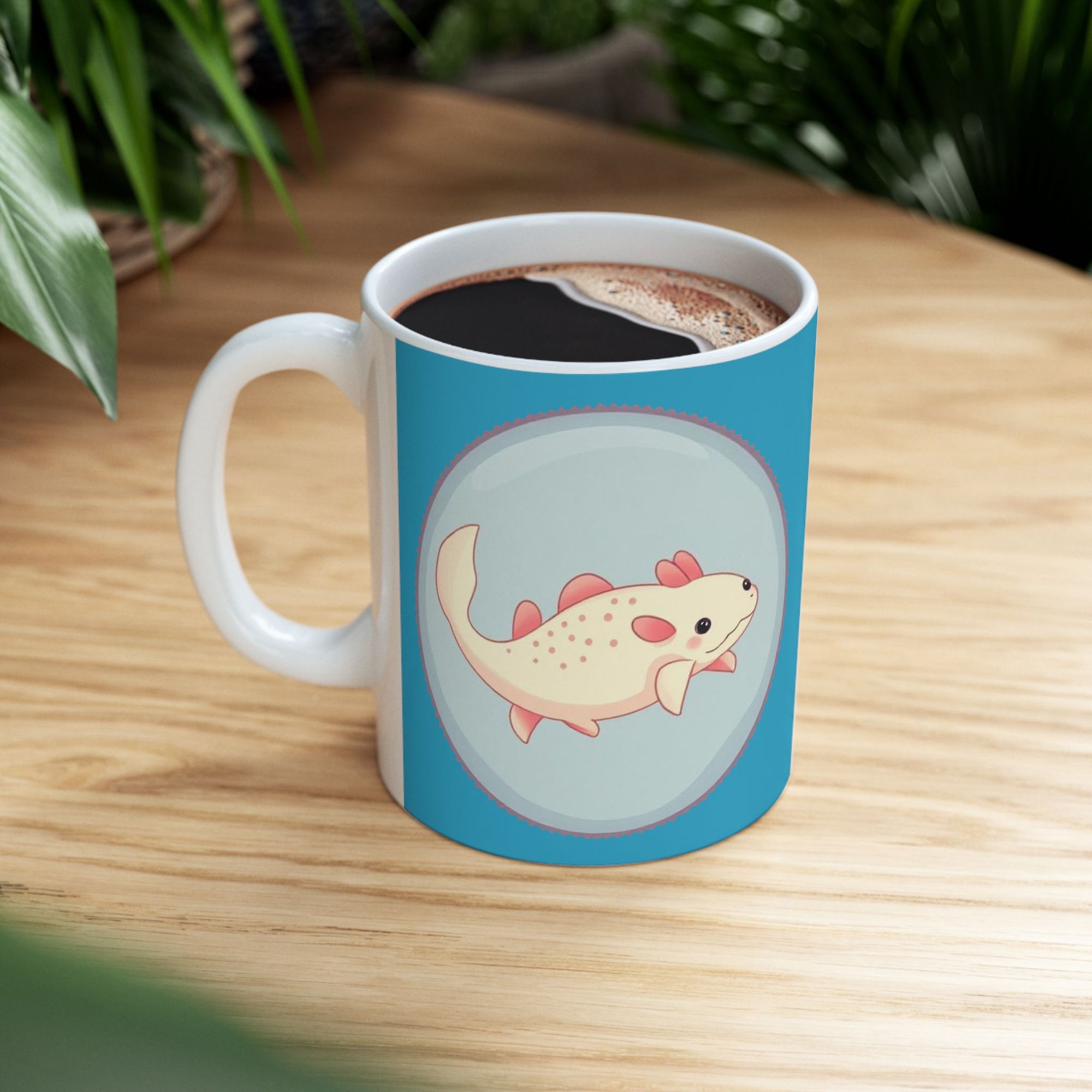 Cute Axolotl Ceramic Mug | Fun Gift for Animal Lovers, Coffee Mug, Unique Tea Cup, Quirky Kitchen Decor, Birthday Present